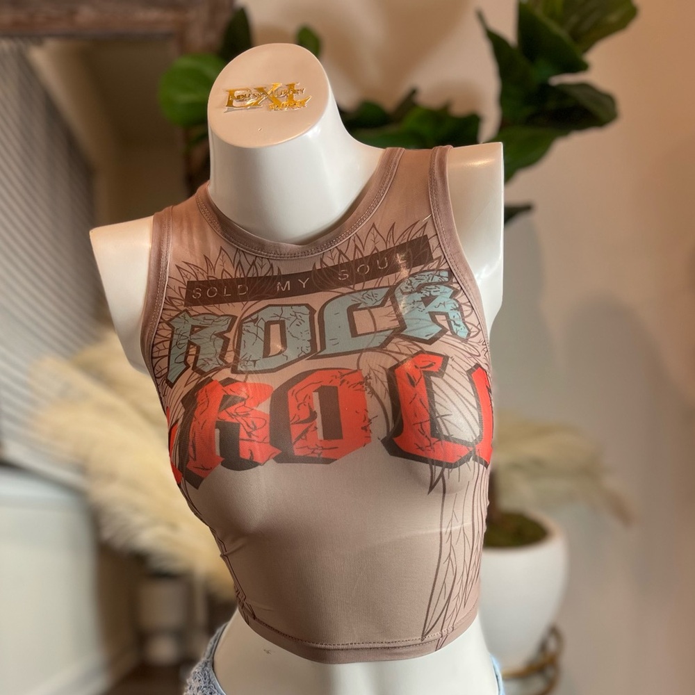 Mesh crop top size S